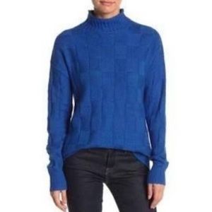NWT Abound Blue Checker Sweater Mock Neck